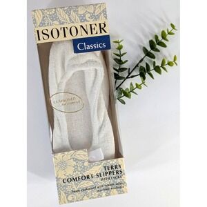 NIB 1994!😍Vintage Isotoner Classics White Terry Ballerina Slippers SM 5-6 Women